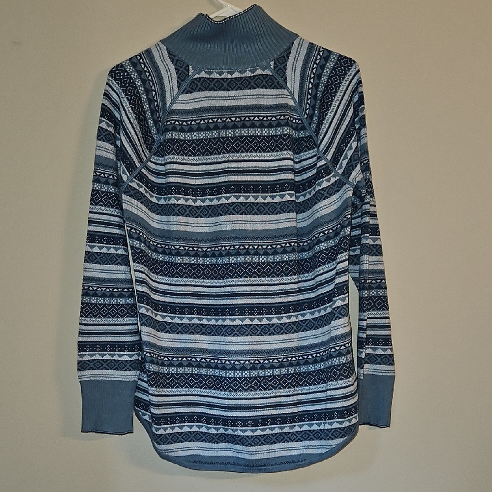 Blue Patterned Half-Zip Sweater NWT - image 12